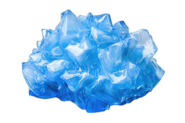 Poster - Abstract blue sculpture, made of translucent plastic, reflecting light and creating a serene and modern artistic impression.