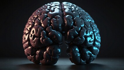 blue human brain projection illustration photo made by AI generative