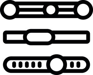 Poster - set of three different scroll bars with handles, indicating progress or level