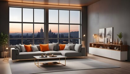 Photo modern style interior room 3d illustration