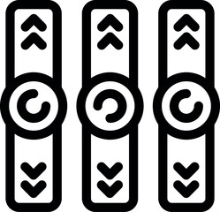Poster - Bold black icon of a data server room showing uploading and downloading information