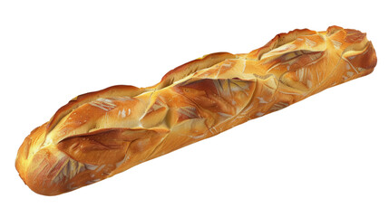 The long loaf isolated on white background, PNG format.