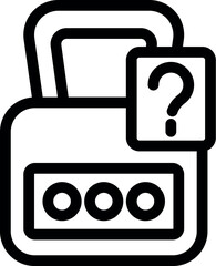 Poster - Combination lock is showing a question mark, prompting the user for the correct password