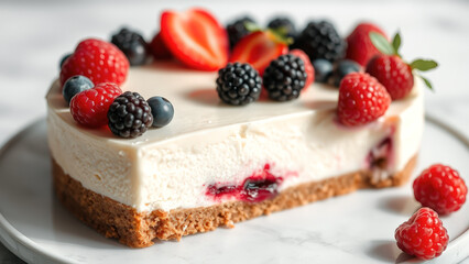 Canvas Print - Cheesecake with fresh berries