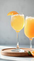 Poster - Orange Juice Cocktail in a Wine Glass