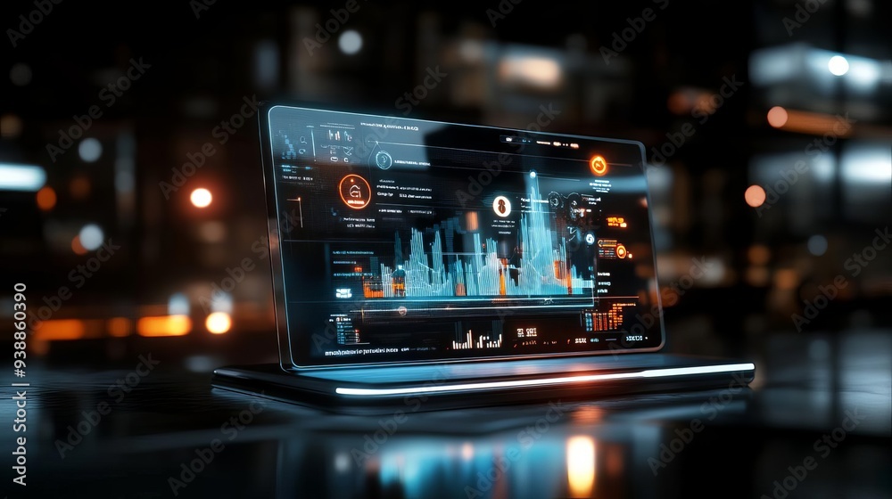 Predictive Algorithm Selector User Interface A digital interface with AI-powered predictive analytics visualized as ...