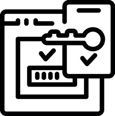 Poster - Secure login process involving two factor authentication with a key and password for enhanced account security