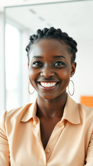 Canvas Print - Portrait of a beautiful African American woman smiling