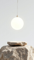 Wall Mural - Stone Podium with Minimalist Light