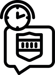 Poster - Clock ticking showing time limit for sending message with police badge inside speech bubble
