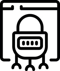 Poster - Combination lock is securing a website login page, representing online security and data protection