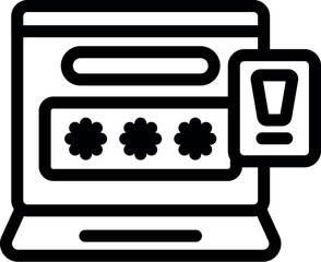 Poster - Minimalist vector illustration of a laptop displaying a warning message, emphasizing the importance of online security