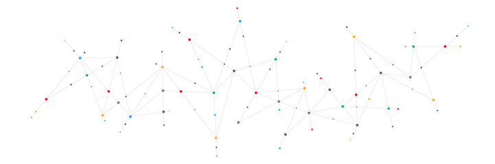 Minimalistic design with connecting the dots and lines. Abstract geometric background of science and technology concept