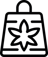 Poster - Simple shopping bag with cannabis flower logo for retail store