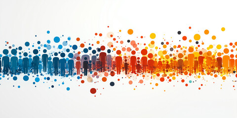 Wall Mural - Abstract Colorful People Silhouette with Dots