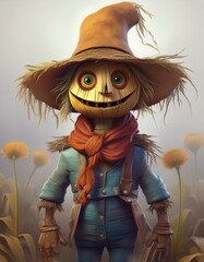 Sticker - Halloween scarecrow in a hat