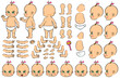 © Samad - Vector cartoon style Baby Girl character for animation. Different emotions, gestures and poses. Isolated vector illustration.