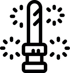 Poster - Simple bold vector of a firework rocket launching into the sky surrounded by sparks