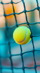 Sticker - Illustration of a tennis ball on a tennis court