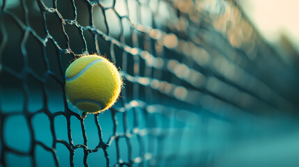 Sticker - Illustration of a tennis ball on a tennis court