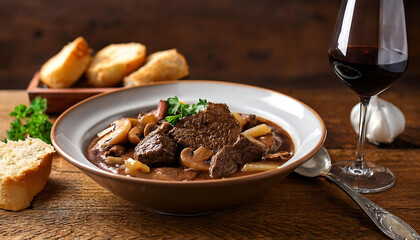 Wall Mural - A hearty bowl of Beef Bourguignon