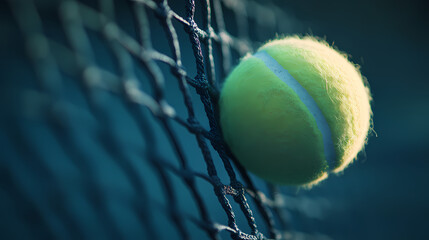 Sticker - Illustration of a tennis ball on a tennis court