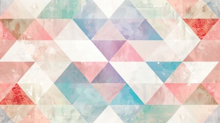 Wall Mural - Abstract Geometric Watercolor Pattern