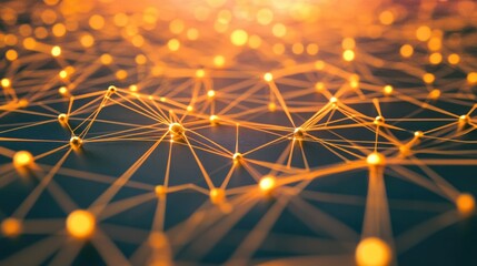 Poster - Abstract digital network representing connections made through digital marketing.