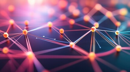 Poster - Abstract digital network representing connections made through digital marketing.