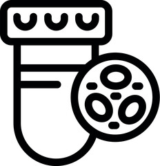 Poster - Bold, graphic icon of a laboratory test tube containing a blood sample, representing medical testing and healthcare