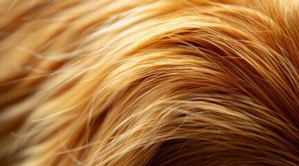 isolated tail of golden hair, dog fur texture, detailed close up photo, macro photography