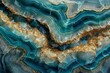 © AlirezA - Agate rock features vibrant blue and gold patterns with unique crystal formations throughout its surface