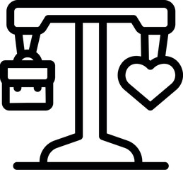 Poster - Simple line art vector icon representing the concept of work life balance