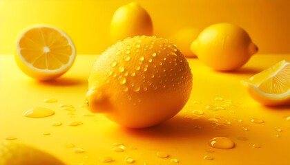 Wall Mural - fresh lemon fruit