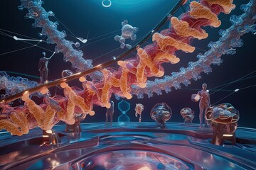 3D Rendering of DNA: A Futuristic Exploration of Biology and Biotechnology