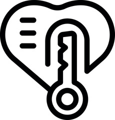 Poster - Thermometer is measuring the temperature of love in this icon, perfect for dating apps or websites