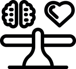 Poster - Simple design representing the concept of emotional intelligence with brain and heart balancing