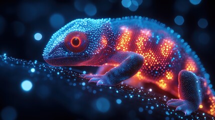 Wall Mural - Digital Chameleon in a World of Light