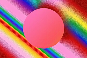 Vibrant Rainbow Gradient Background with Energetic Red Noise Texture and Playful Bubblegum Pink Design