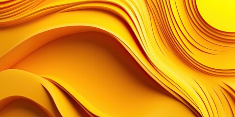 Canvas Print - Abstract Yellow Wave Patterns with Smooth Curves