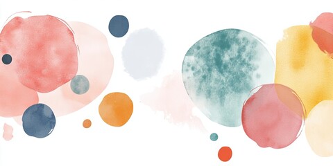 Canvas Print - Abstract Watercolor Circles in Soft Pastel Colors