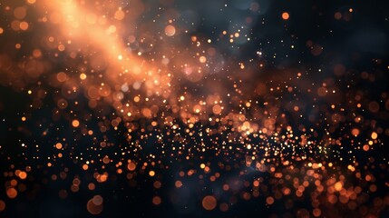 Poster - Tiny golden sparks illuminate the darkness, creating a magical and enchanting effect in the air