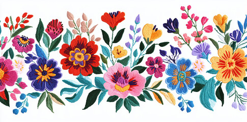 Poster - Embroidered Floral Border.