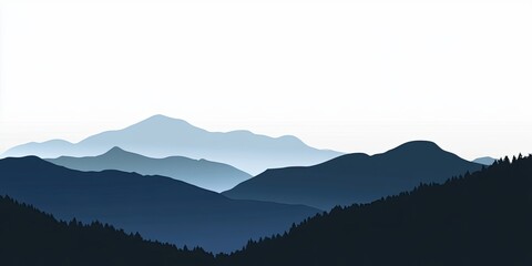 Sticker - Serene Mountain Silhouette at Dusk