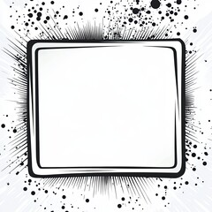 Sticker - Abstract Grunge Frame with Black and White Splatter Effect