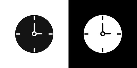 Poster - Clock icon Flat fill set collection