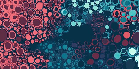 Wall Mural - Colorful Abstract Circles on Dark Background