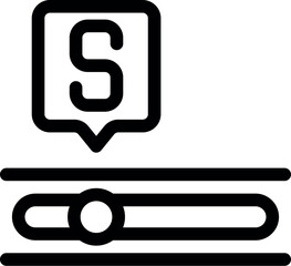 Poster - Simple icon of a speech recognition system processing a voice command, represented by the letter s