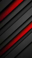 Poster - Abstract Stripes with Red and Black Color Contrast