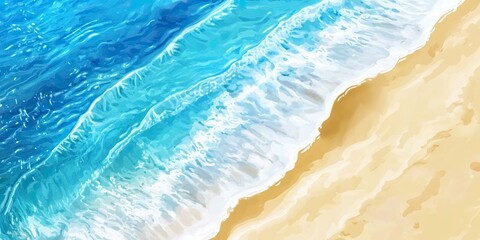 Canvas Print - Ocean Waves Gently Lapping on Sandy Beach